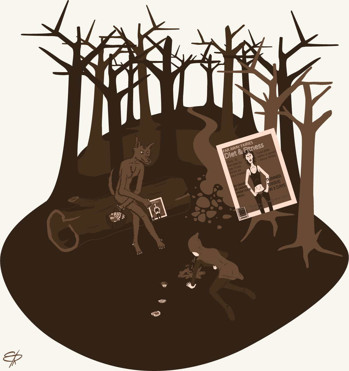 Red Puking Hood is an Illustration inspired by Alix Olson's Eve's Mouth.