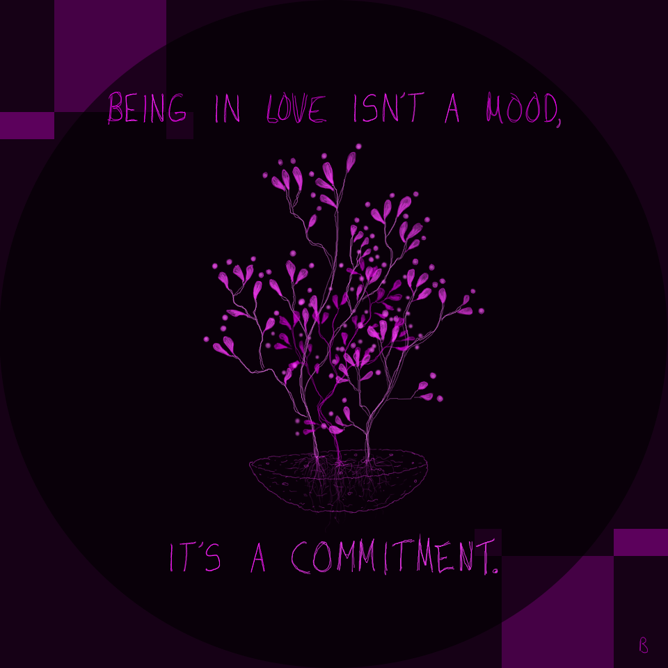 A Love Plant, positive affirmation and illustration.